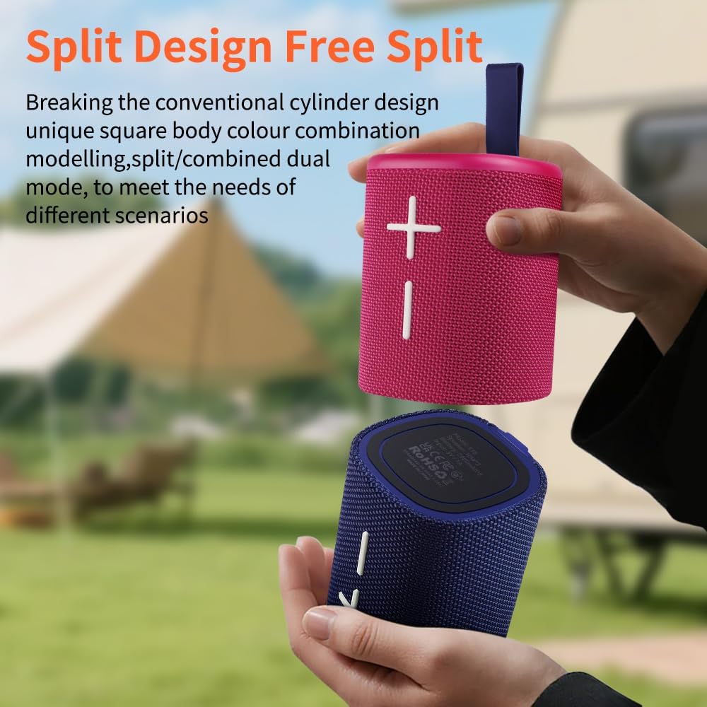 2 in 1 Split Speaker, Color Blocking Dual Splittable Portable Speaker 20W Loud Stereo Sound, V5.3, 24H Playtime, True Stereo for Outdoor 2 in 1 Split Speaker, Color Blocking Dual Splittable Portable Speaker 20W Loud Stereo Sound, V5.3, 24H Playtime, True Stereo for Outdoor