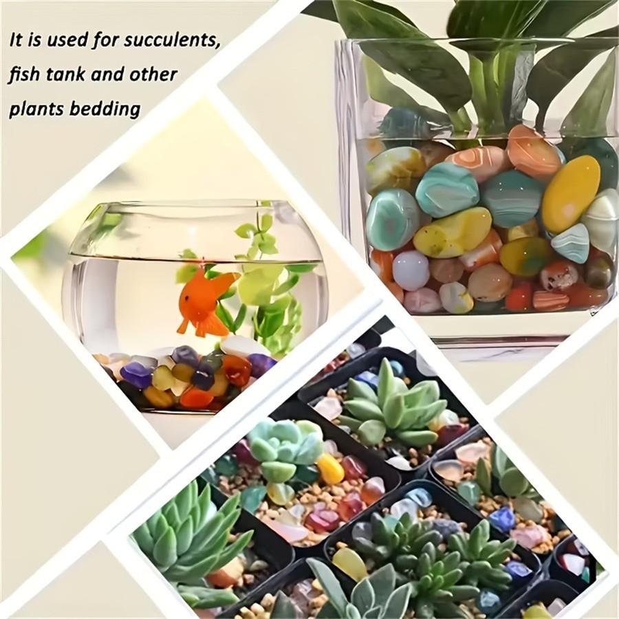 Mix Color Polished Decorative Stones for Meditation Aquarium Decoration, Vase Filler Plant Pot DIY Handmade Landscape Home Office Decor