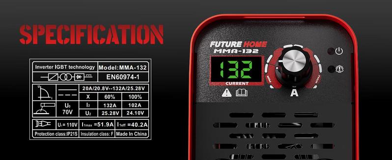 Large LED Display Digital Inverter IGBT Welder，110V MMA Arc Welder Portable MMA ARC Welder， Quick Connector and Hot Start -Small MMA Arc Welding Machine Electric Pole Welder Digital Welder with Thermal Protection, Electrode