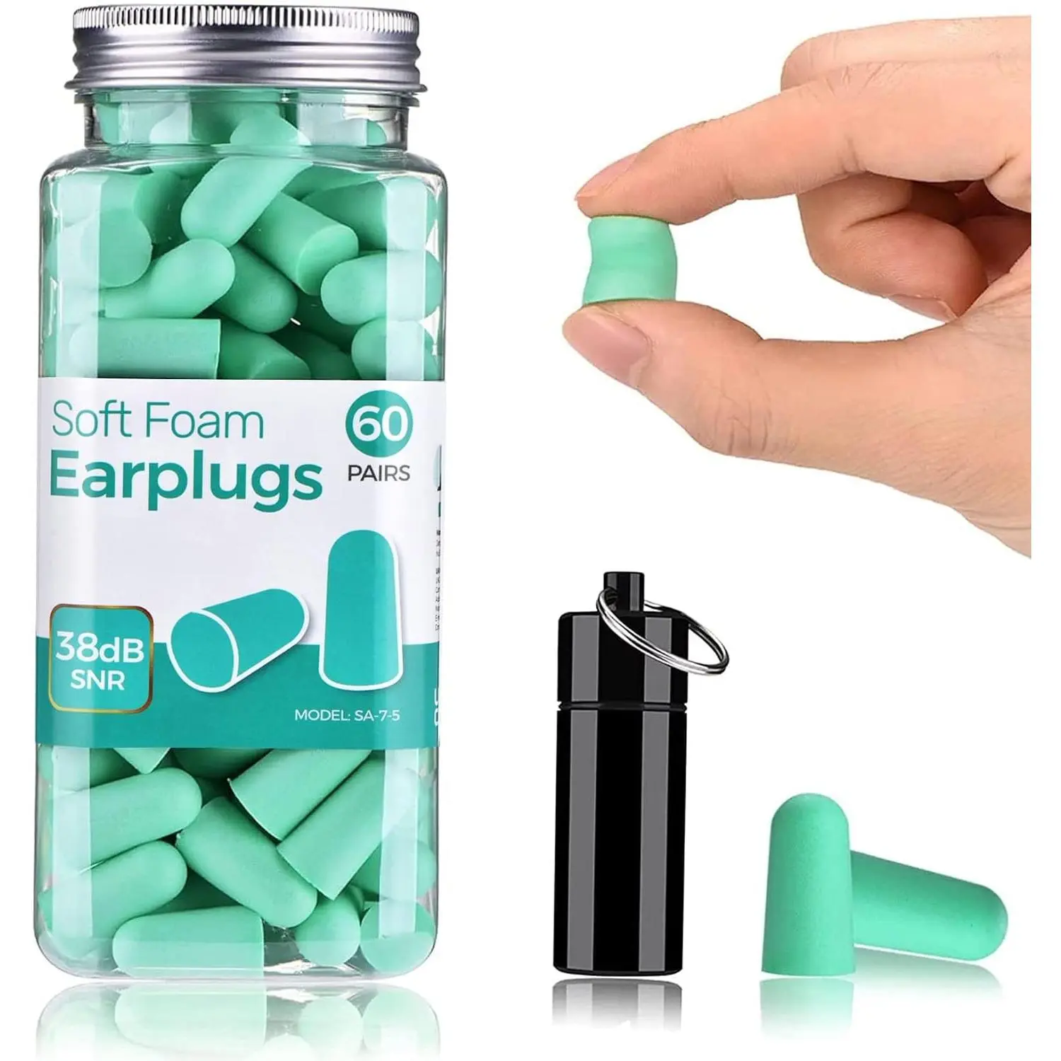 Ultra Soft Slow Rebound Ear Plugs for Sleeping, 120 Count High Noise Cancelling Earplugs with Aluminum Case, Industrial-Grade Hearing Protection for Snoring, Work, Study, Side Sleepers
