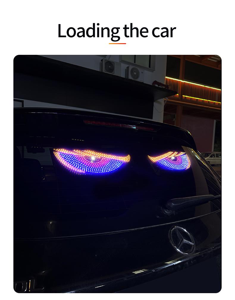car LED Devil Eye Light, Windshield Decorative Light, USB Dynamic Devil Eye Automotive Neon Light, Universal Window Dynamic Atmosphere Light, Multi Mode, Led Ambient Light