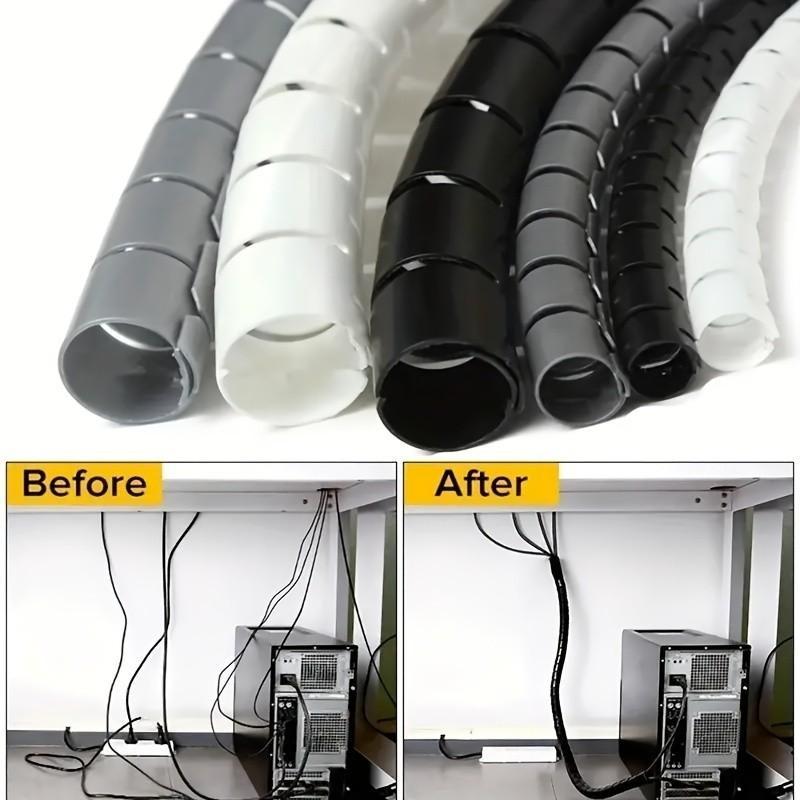 One Roll 3m Wire Management Solution, Durable Cable Organizer for Home & Office Use, Convenient Cord Storage Design