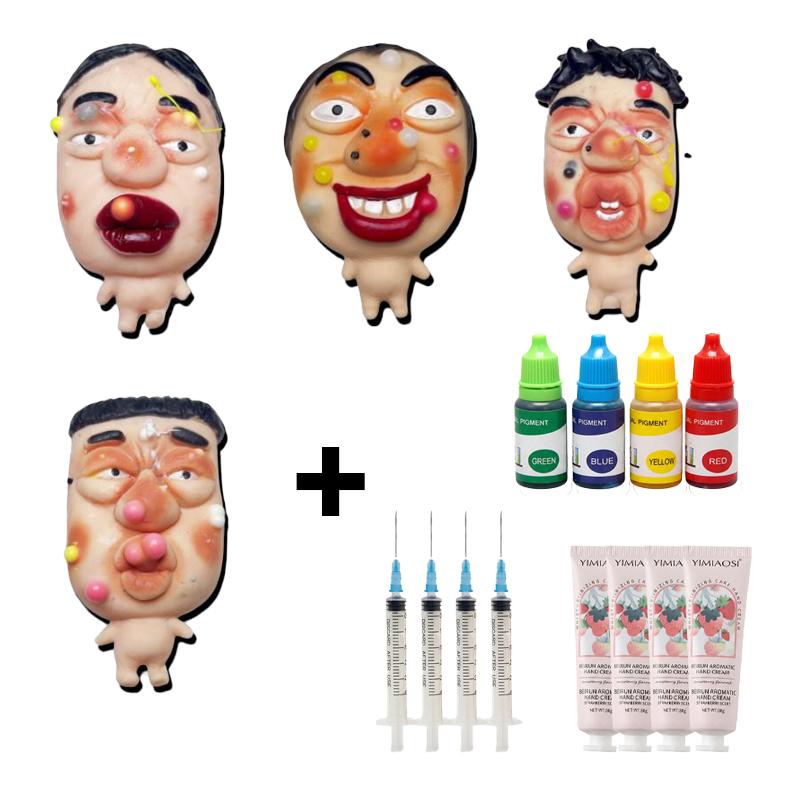 Popping Pimple Squishy Toy : Fast rebound squeeze toy with funny faces for stress relief and fun , personalized design.