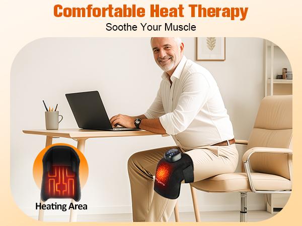 Portable Knee Massager with Heat 9 Heat 5 Vibration 3 Intensity, Christmas Gift for Mom Dad