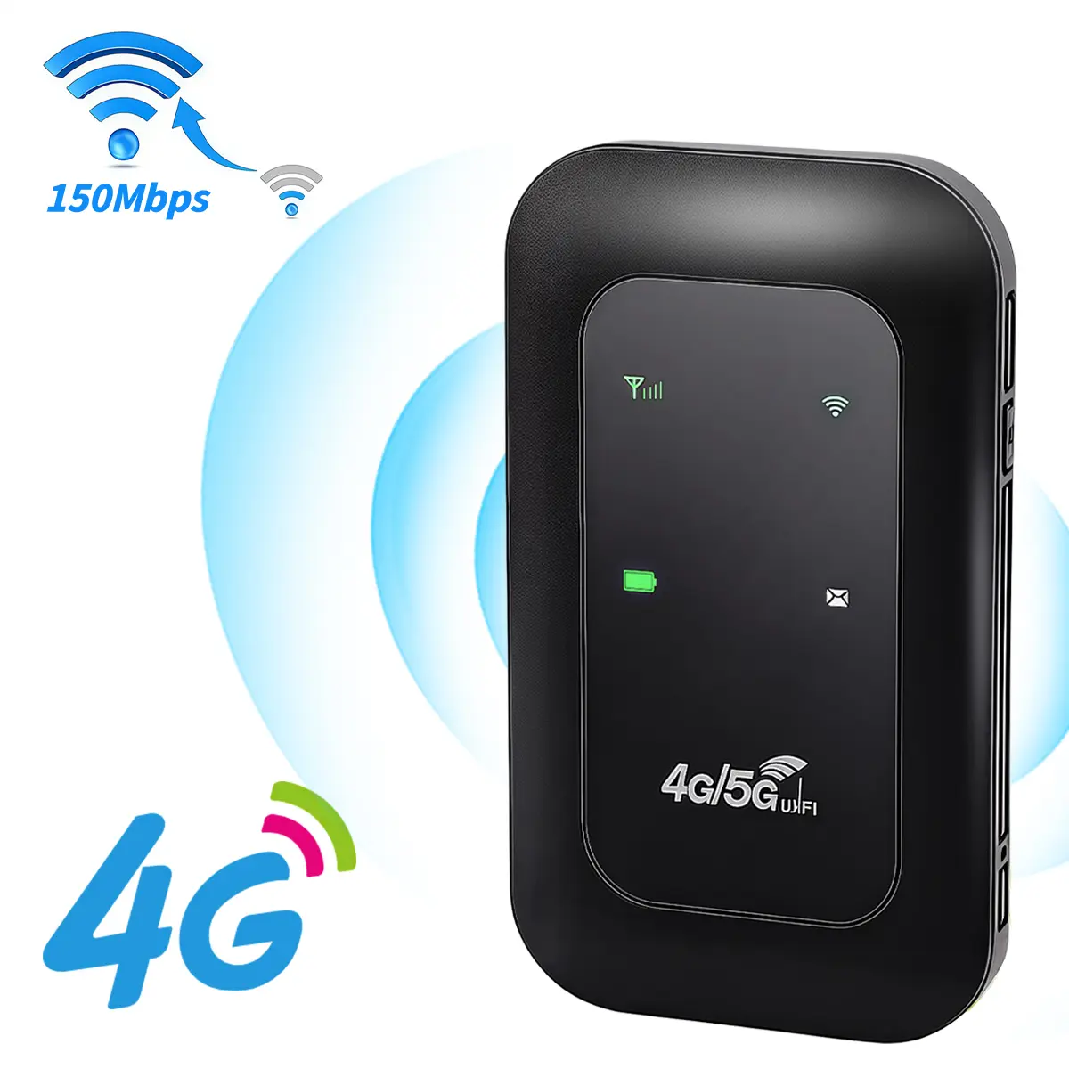 Portable WiFi Hotspot,4G/5G LTE Mobile Hotspot Router Europe Portable,Multi-device compatibility,150Mbps High Speed,Long-Lasting Battery,Suitable for Road Trips RV Life & Outdoor