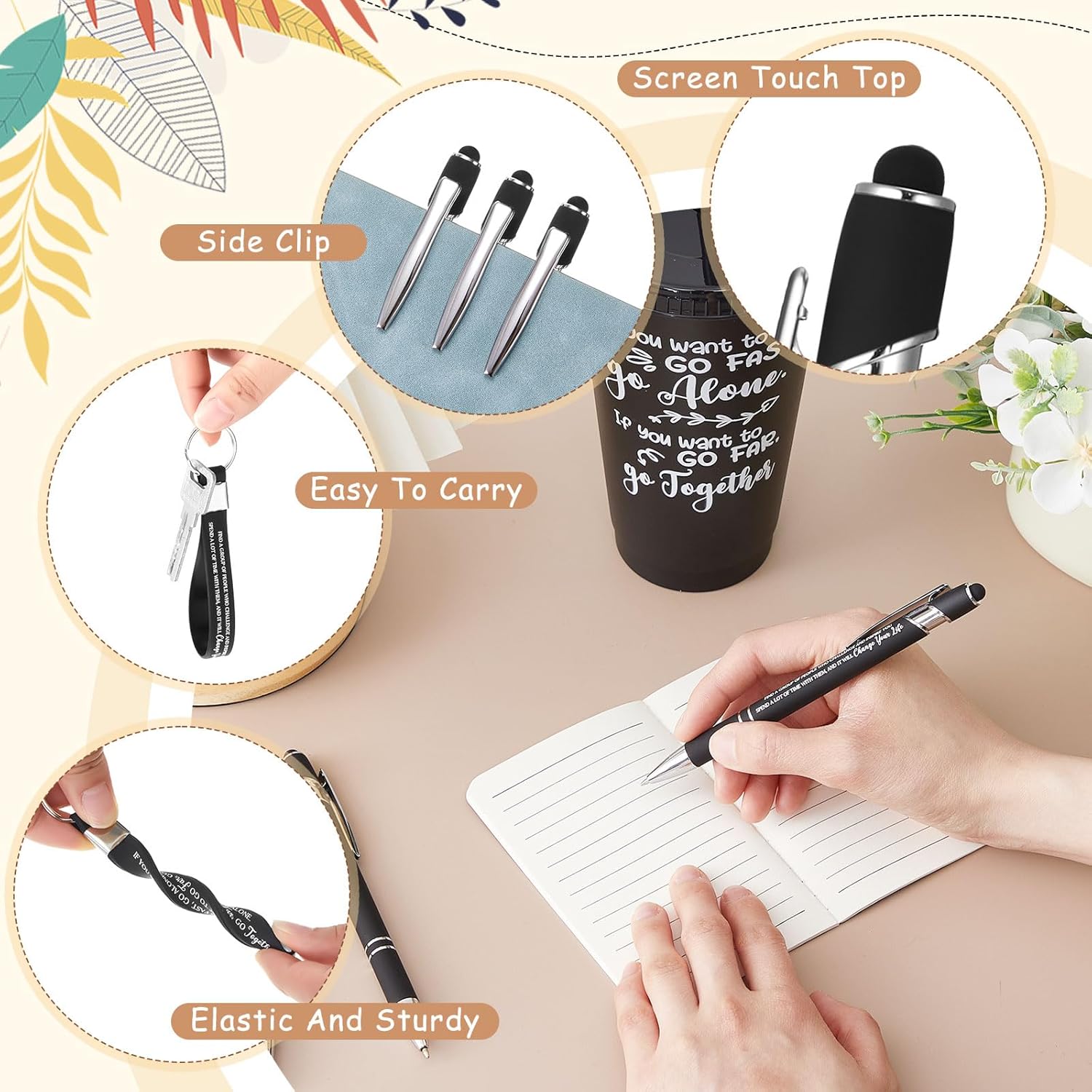 12 Sets / 48 count Team Appreciation Gifts for Employee, 24 oz Inspirational Plastic Cups Bulk with Lid and Straw Notebooks Ballpoint Pens Set, Bulk Gifts for Coworkers (Black) 12 Sets / 48 count Team Appreciation Gifts for Employee, 24 oz Inspirational Plastic Cups Bulk with Lid and Straw Notebooks Ballpoint Pens Set, Bulk Gifts for Coworkers (Black)
