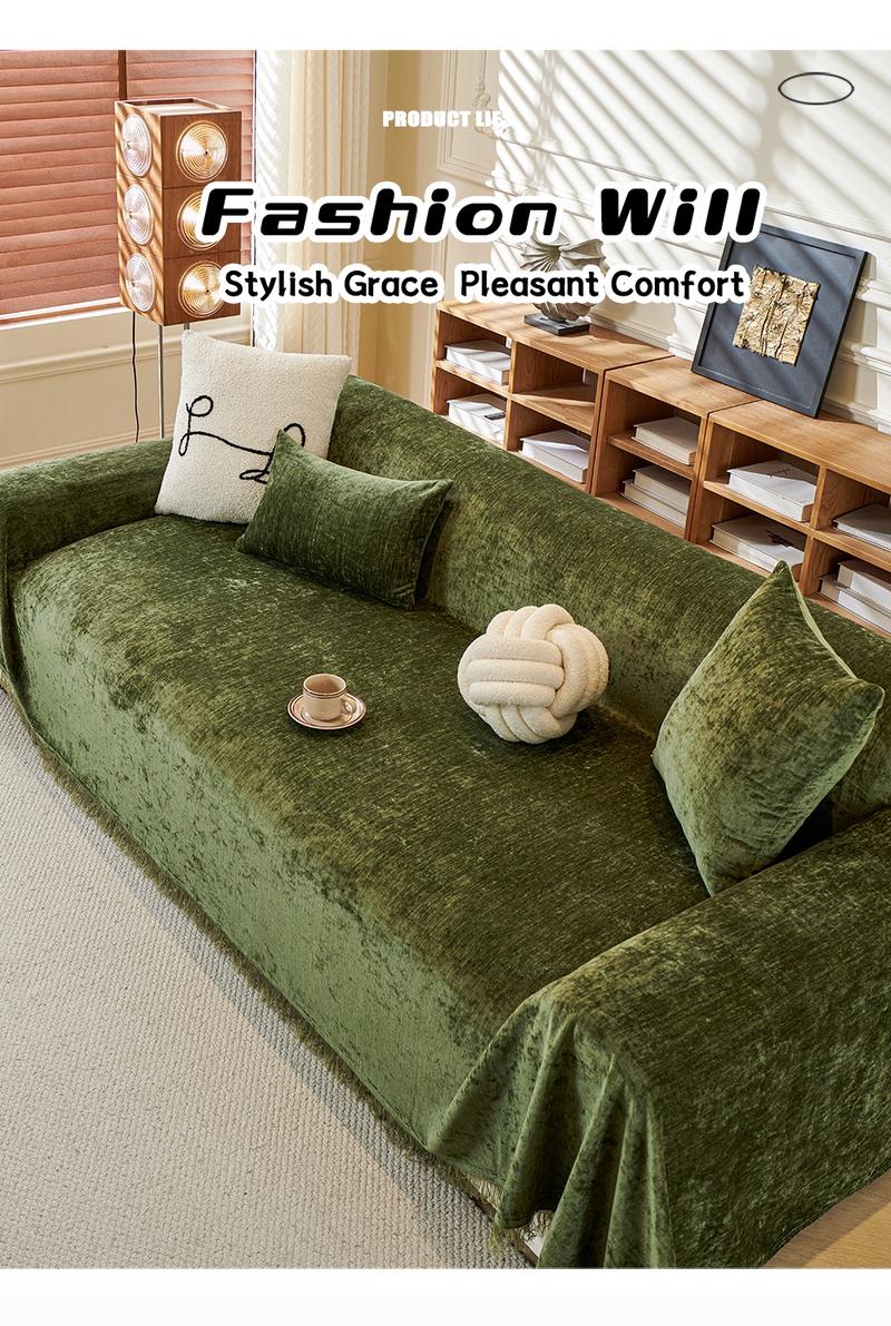Budget-Friendly Vintage American Country Style Chenille Sofa Cover | Fine Texture Sofa Pad Cat-Scratch & Stain-Proof | Multiple Colors & Sizes Sofa Slipcover | Living Room/Bedroom/Office Universal | Pet-Friendly All-Season Usable, Sofa Couch Covers
