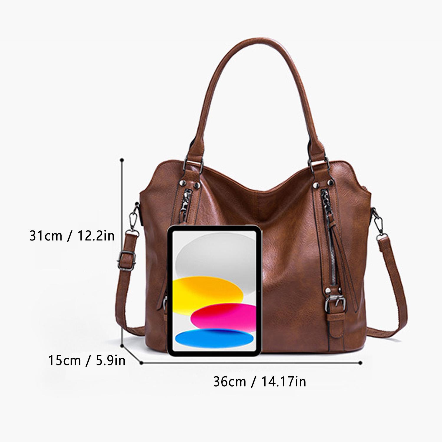 2pcs Hobo Tote Bags for Women Handbags Purse Ladies Shoulder Bags Versatile Styles Elegant Texture Durable Design for Thanksgiving & Christmas Gifts