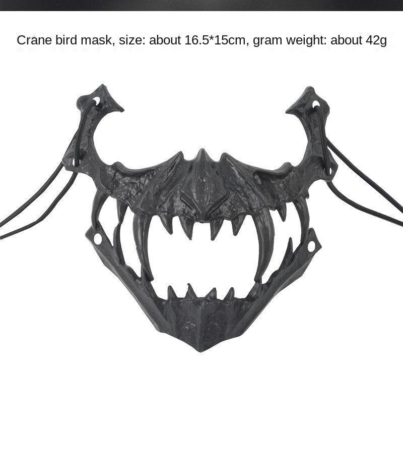 Halloween Mask Half-face Mask Cos Dragon God Fierce Tiger Night Fork Tengu Man Wolf Mask Performance Skull Masks