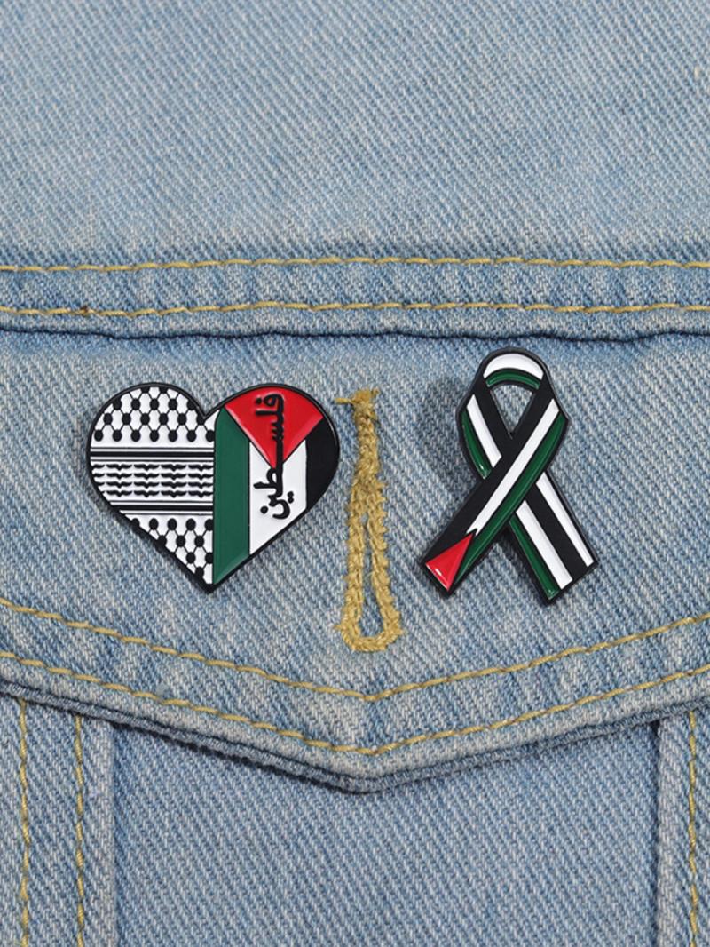 Heart & Ribbon Shaped  Brooch, Fashion Alloy Badge for Daily Clothing Decor, Trendy All-match & Exquisite Brooch for Birthday Gift, Durable Metal Pins