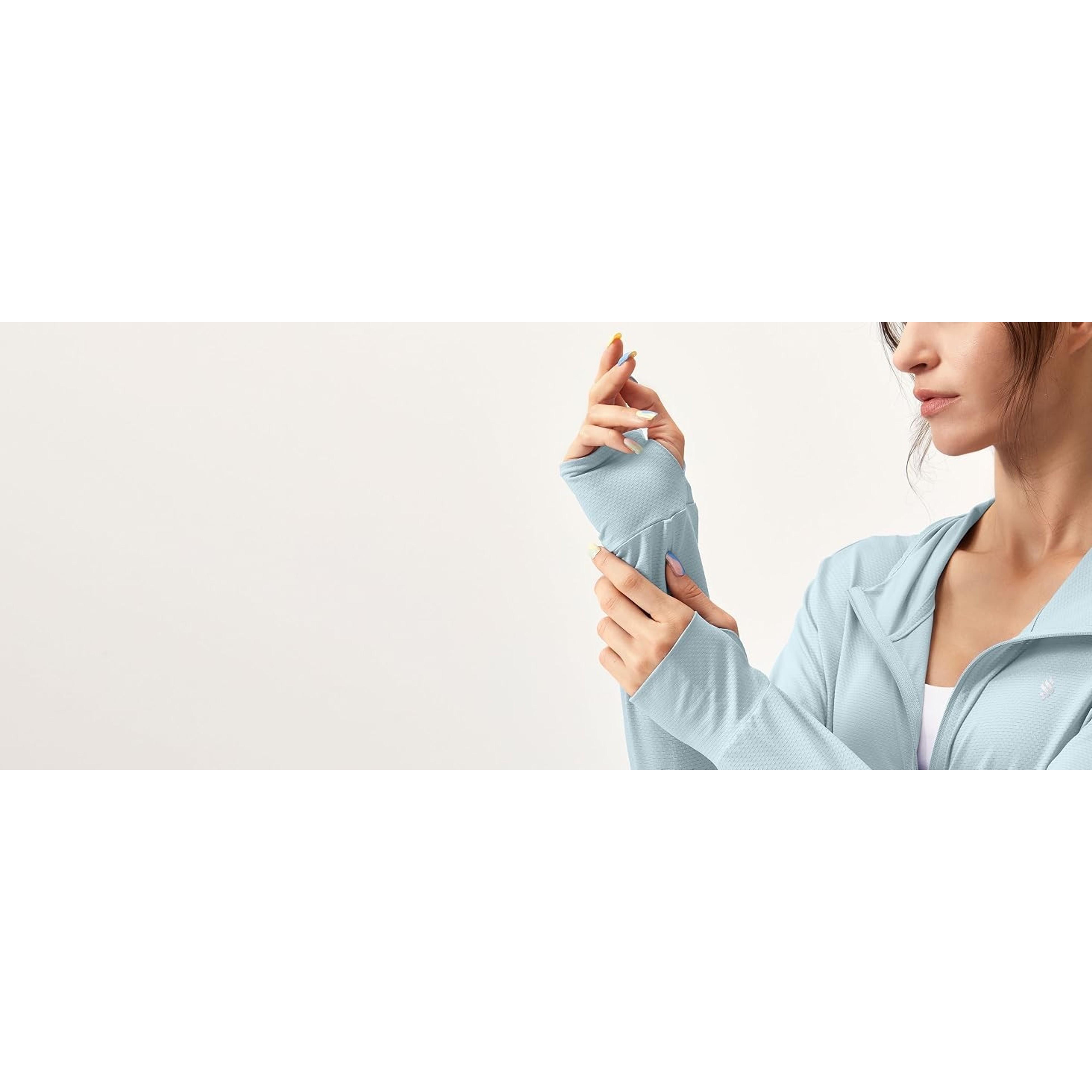 Women's UPF 50+ Sun Protection Hoodie Jacket Lightweight Long Sleeve Hiking Shirt with Pocket for OutdoorGift