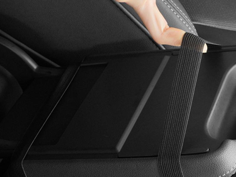 JOKG Upgraded Car Center Console Cover,Microfiber Leather Car Armrest Cover Cushion with 2 Storage Bags,Universal Car Armrest Storage Box (Black)