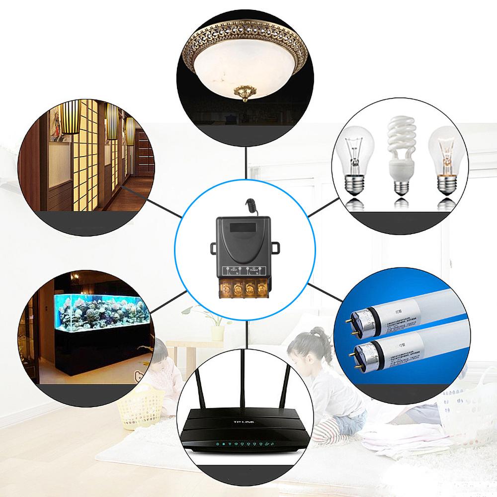 433Mhz Wireless Remote Control Switch AC 110V 220V 10A Relay 1CH Receiver Controller and 2botton RF 433 Mhz