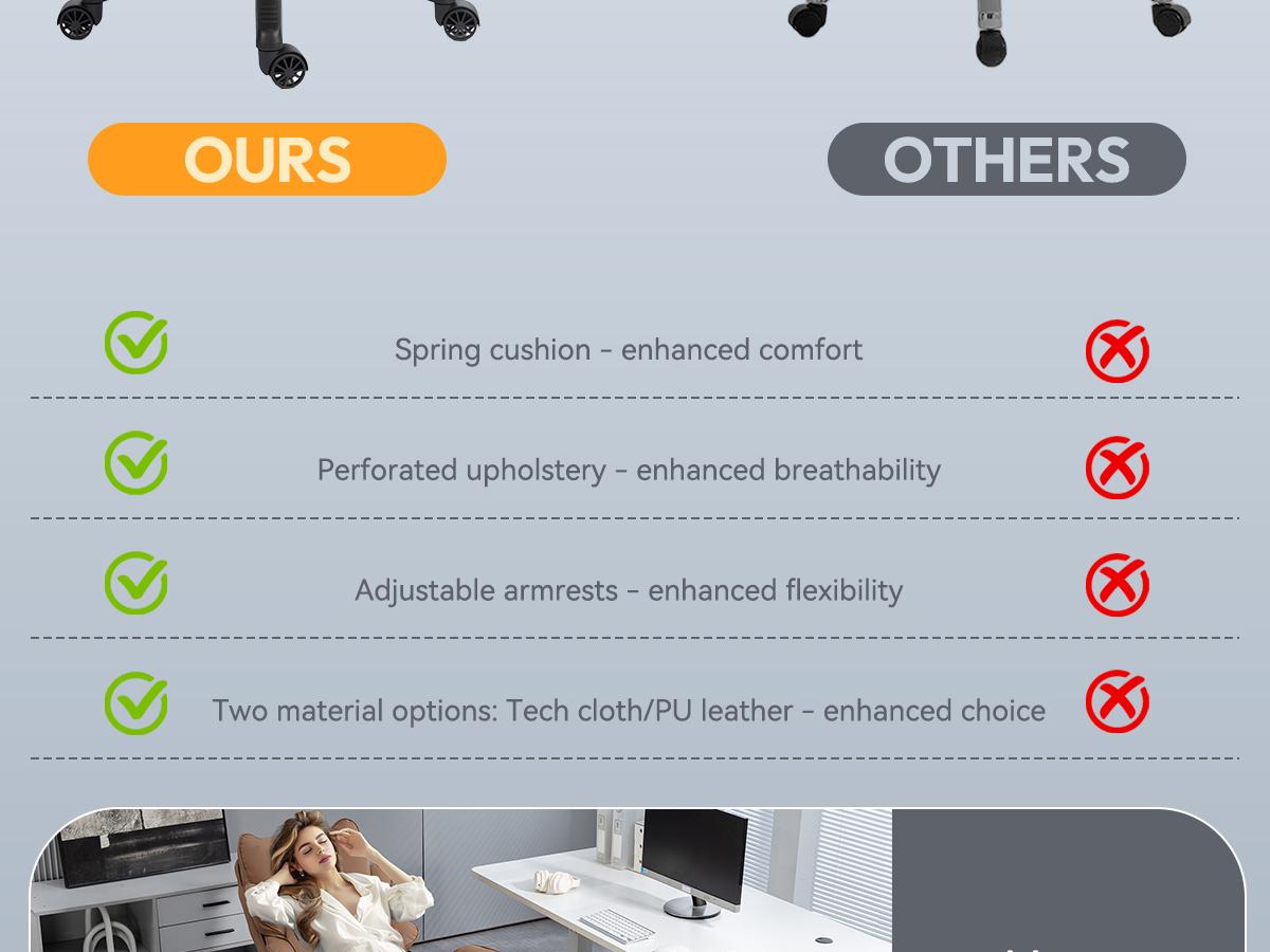 Dowinx Ergonomic Office Chair - Big & Tall Executive Desk Chair with Pocket Spring Lumbar Support, High-Back Adjustable Gaming Chair, Removable Footrest & 3D Armrests