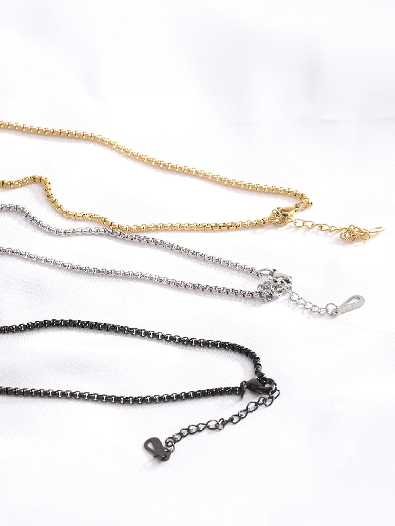 18K Diamond-encrusted Cross Necklace, Simple and Versatile, for Couples # Best Friends # Jewelry / Stainless Steel / Colorfast / Hypoallergenic / Couples / Festivals / Parties / Ideal Gift