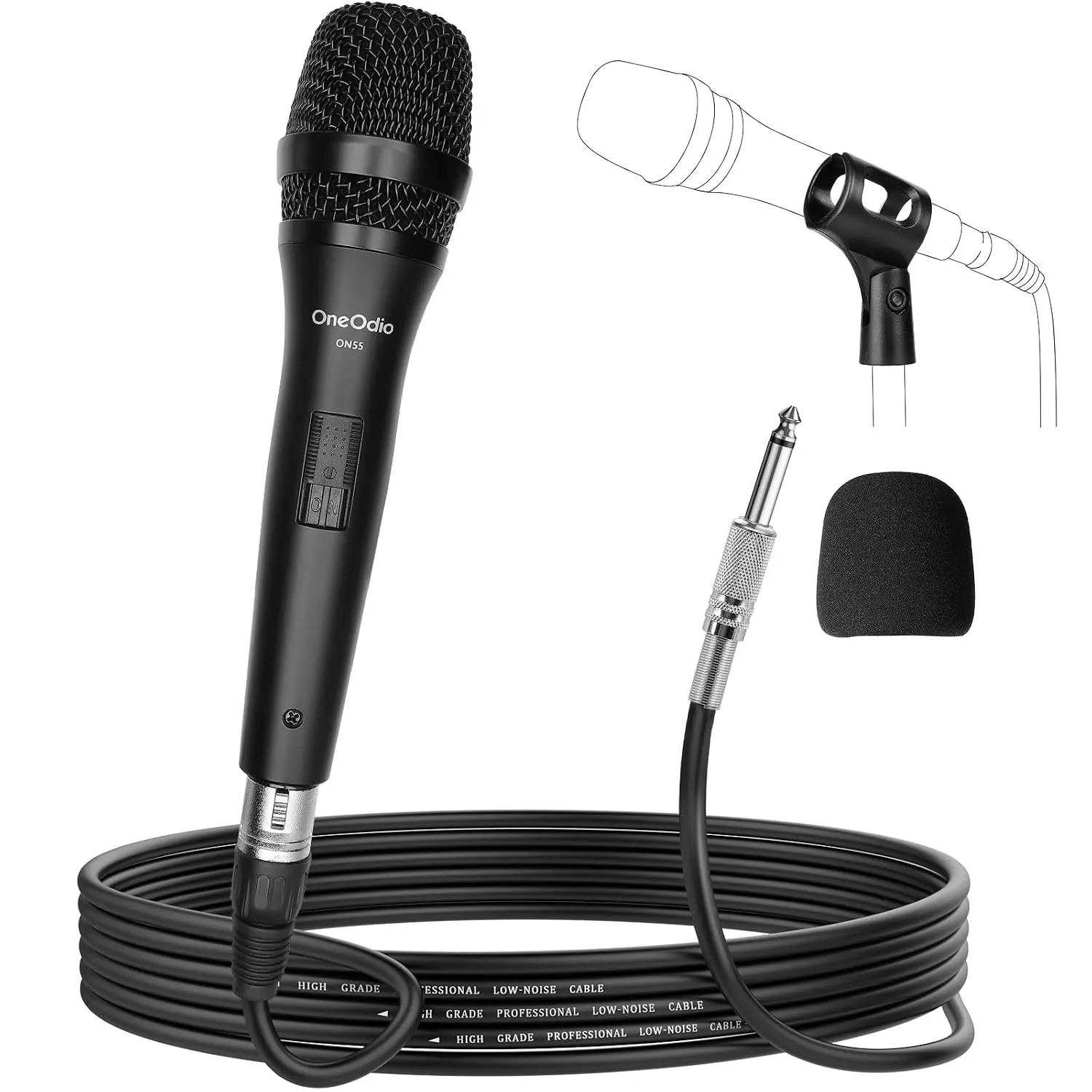 ON55 Wired Dynamic Microphone for Singing, 16.4ft XLR Cable