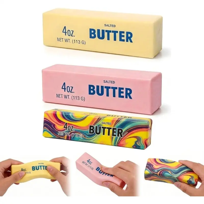 Butter Slow Rising Squishy Stress Relief Toy - Stress Relief Gadget, Decompression Squeeze, Soft Sensory Fidget, Skin-Friendly Kids Anxiety Gift, Assorted Squishies Toys, Classroom Party Favor, Back-to-School Wellness Aid