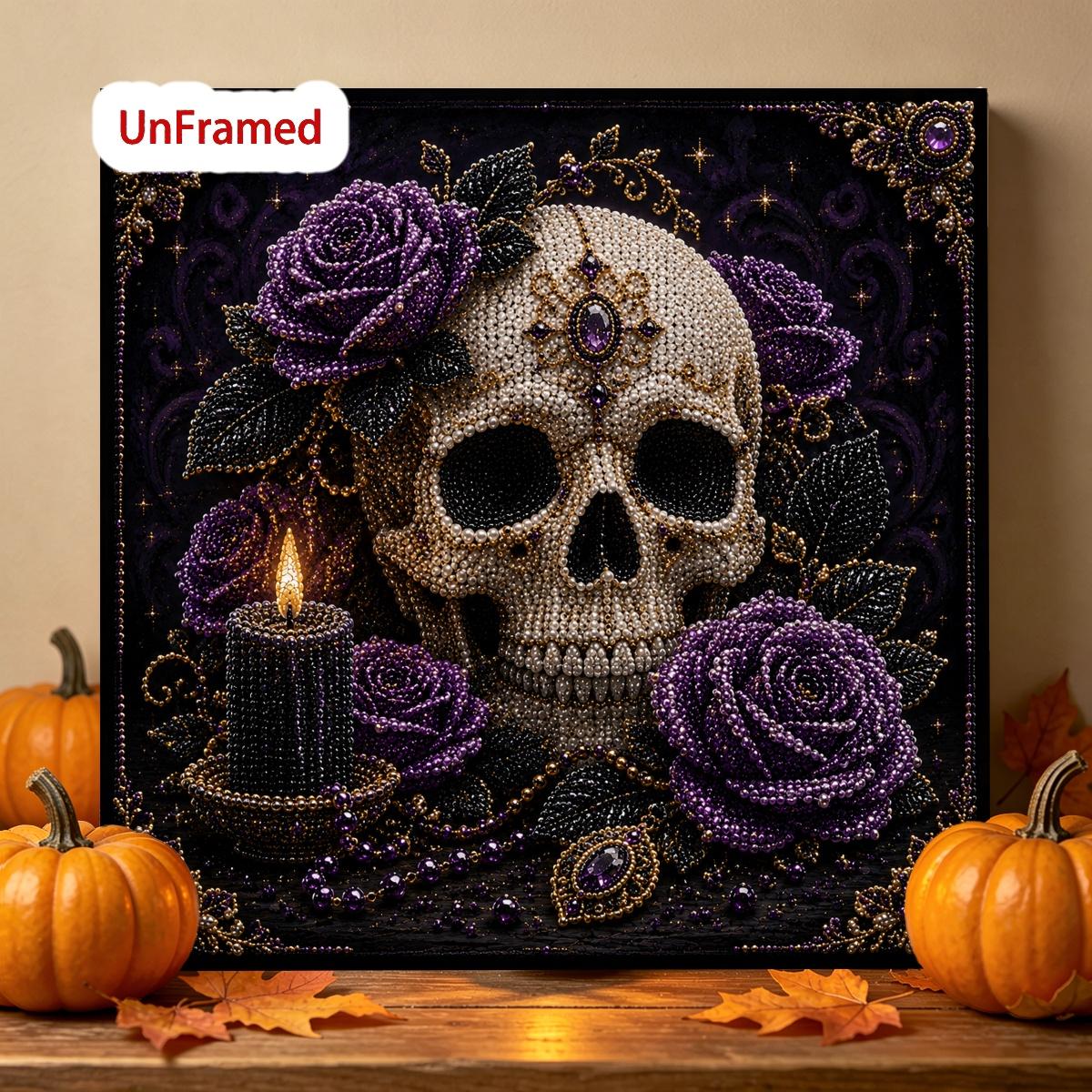 Halloween Craft Rhinestone Pearl Painting Kit, DIY Kits, Home Decor, Halloween Decorations—Perfect for All-Season Gifts, Bead Art, Frameless