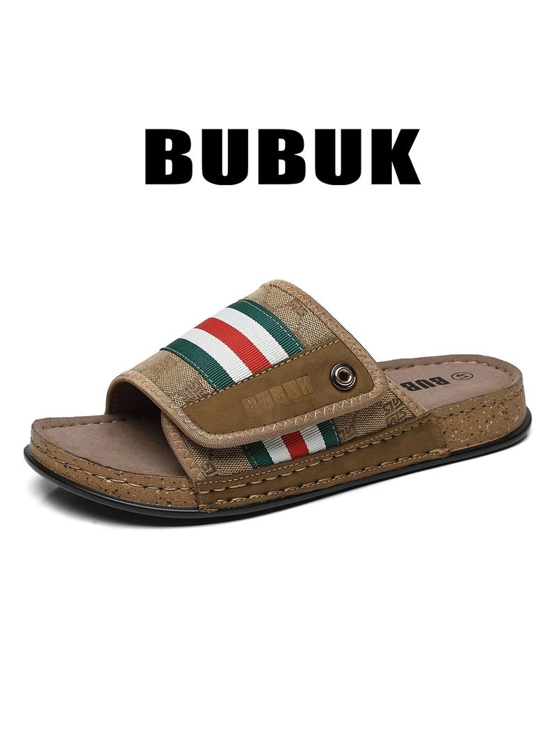 BUBUK Men's Outdoor Walking Beach Hiking Travel Shoes, Soft Sole Slip-On Sandals for All Seasons, Comfortable Open Toe Design