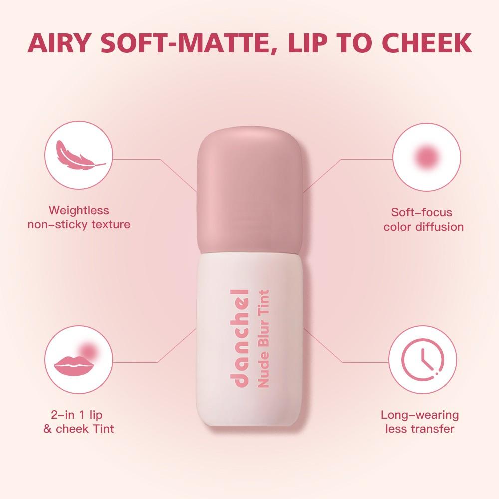 danchel Matte Lip & Cheek Tint, Lip Cosmetic, Lipstick, Makeup, Lip Products Makeup, Long-Lasting Matte Finish, Velvet Texture, 10 Shades, Makeup Gift for Girls & Women, Summer Makeup