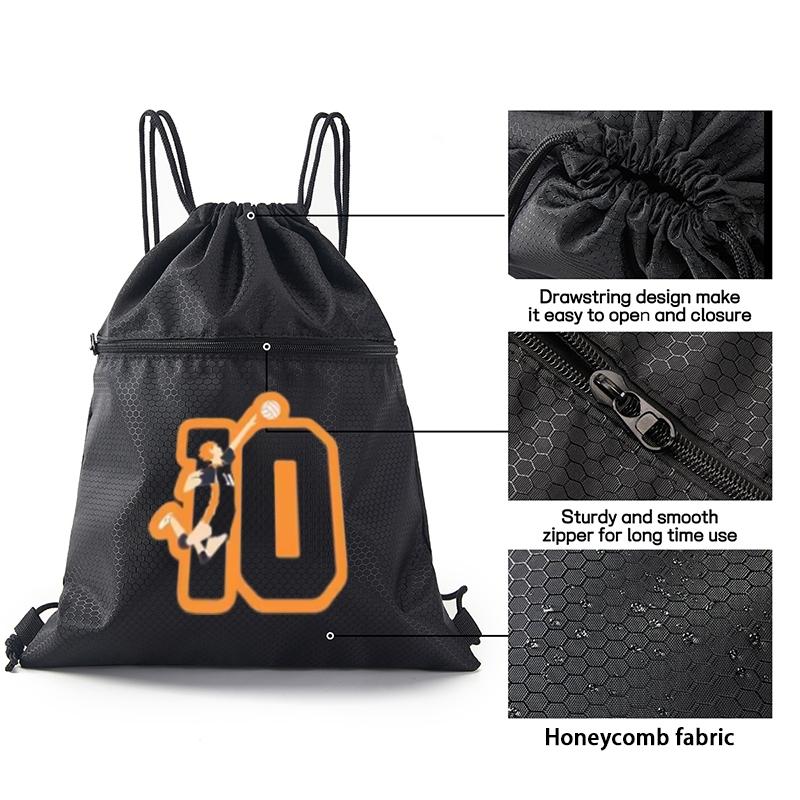 Volleyball Player Jumping with Ball Number 10 Sports Drawstring Bag Durable Lightweight Backpack Suitable for Outdoor Sports Travel Gym Use Teens and Adults Perfect Gift for Sports Day Christmas Birthday and Special Occasions