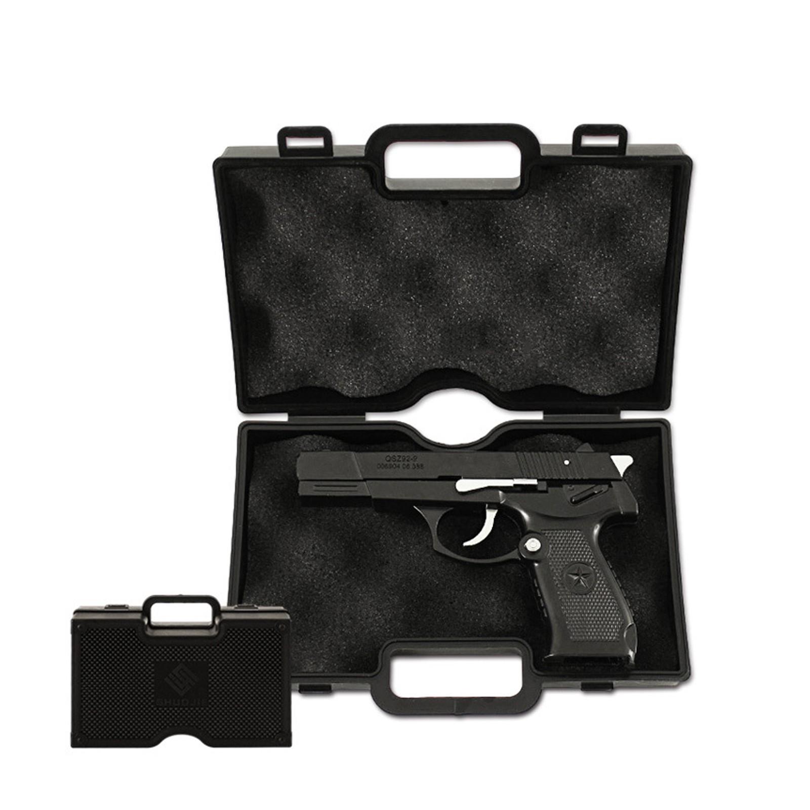 1pc Mini Pistol Model Display Case with Foam - Portable Pistol Organizer Box for Storage & Travel, Desktop Holder, Gift Idea