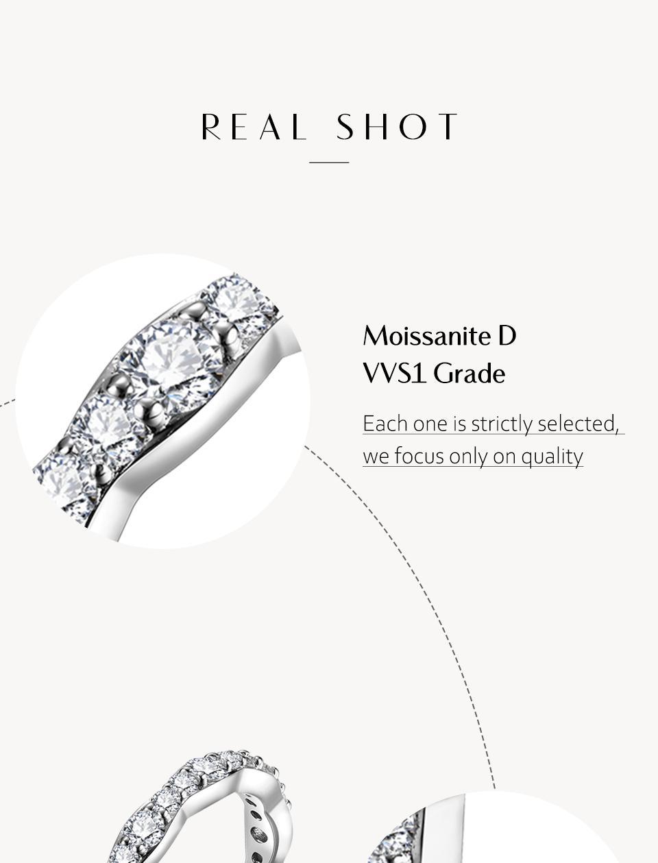 D Color VVS1 Synthetic Moissanite Ring for Women Wedding Band Daily Wear Engagement Fine Jewelry R238 SpringStatements