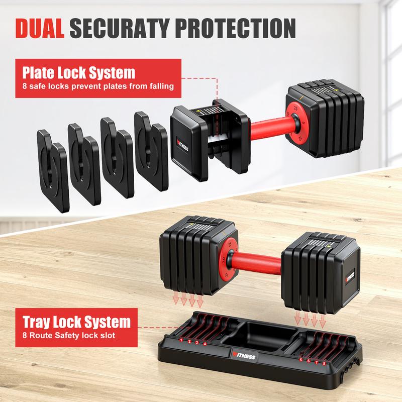 Adjustable Dumbbells Set of 2, 1-Sec Adjustable Weights Dumbbells Set, 5 in 1 Free Adjustable Dumbbell Set with Anti-Slip Texture Handle, 25lb-55lb,Weight Set For Home Gym Suit both Men and Women Adjustable Dumbbells Set of 2, 1-Sec Adjustable Weights Dumbbells Set, 5 in 1 Free Adjustable Dumbbell Set with Anti-Slip Texture Handle, 25lb-55lb,Weight Set For Home Gym Suit both Men and Women