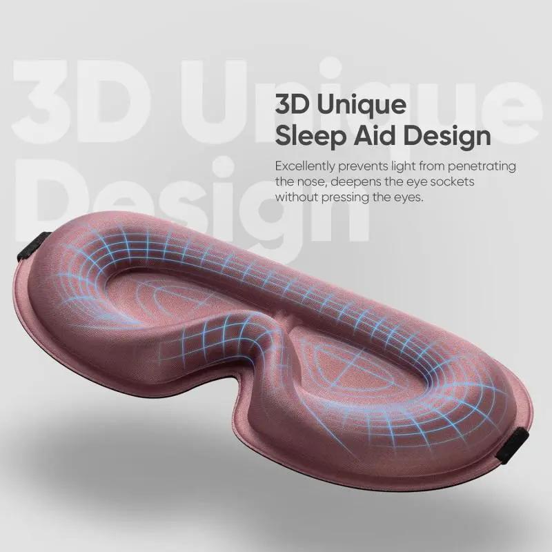 3d Deep Contoured Eye Cover for Sleeping, Adjustable Eyemasks Sleep Mask with Nose Pad Design, Eye Cover Mask for Sleeping, Yoga, Traveling, Portable Eye Mask, Weighted Eye Mask, Sleep Aid Products