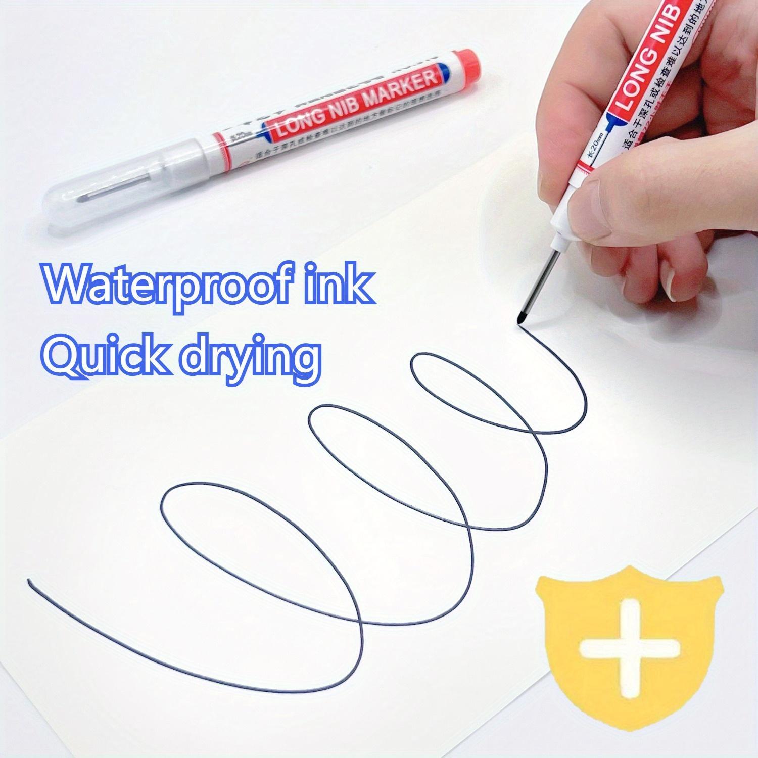 15pcs Long Nib Markers - Bulk Markers Oil-Based Carpenter'S Pens, Permanent Oil Marker for Deep Holes, Ideal for Ceramic, Wood, Plastic, Metal - Perfect for Bathroom Installation & Decor Fixing, Construction Tools | Long Nib Markers | Oil Based Ink
