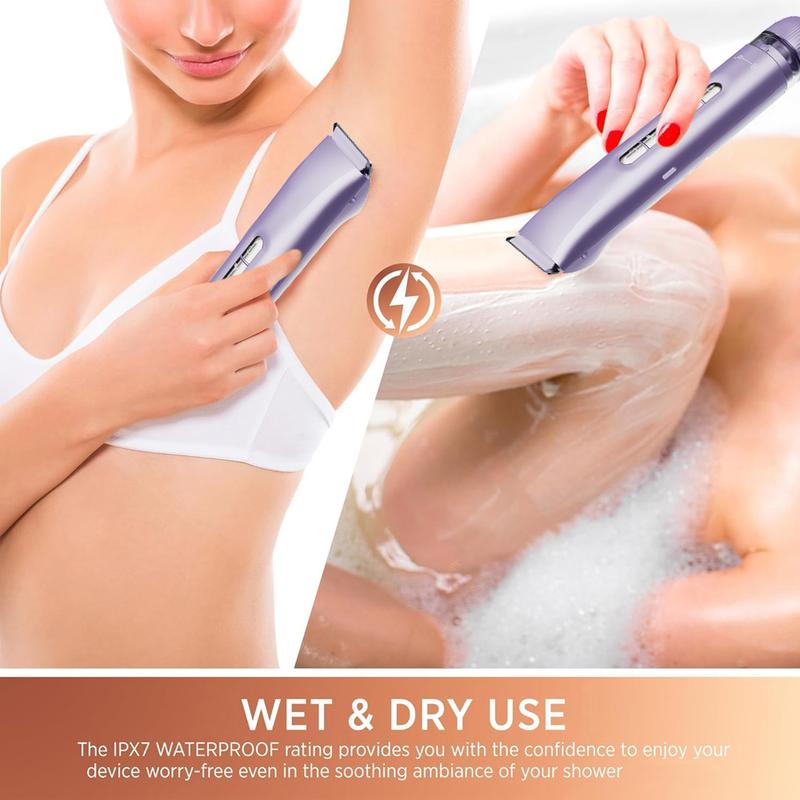 Electric Hair Removal Tool, 1 Box Rechargeable 2 in 1 Body & Facial Hair Removal Dual Head, Waterproof Hair Removal Machine for Armpits and Legs