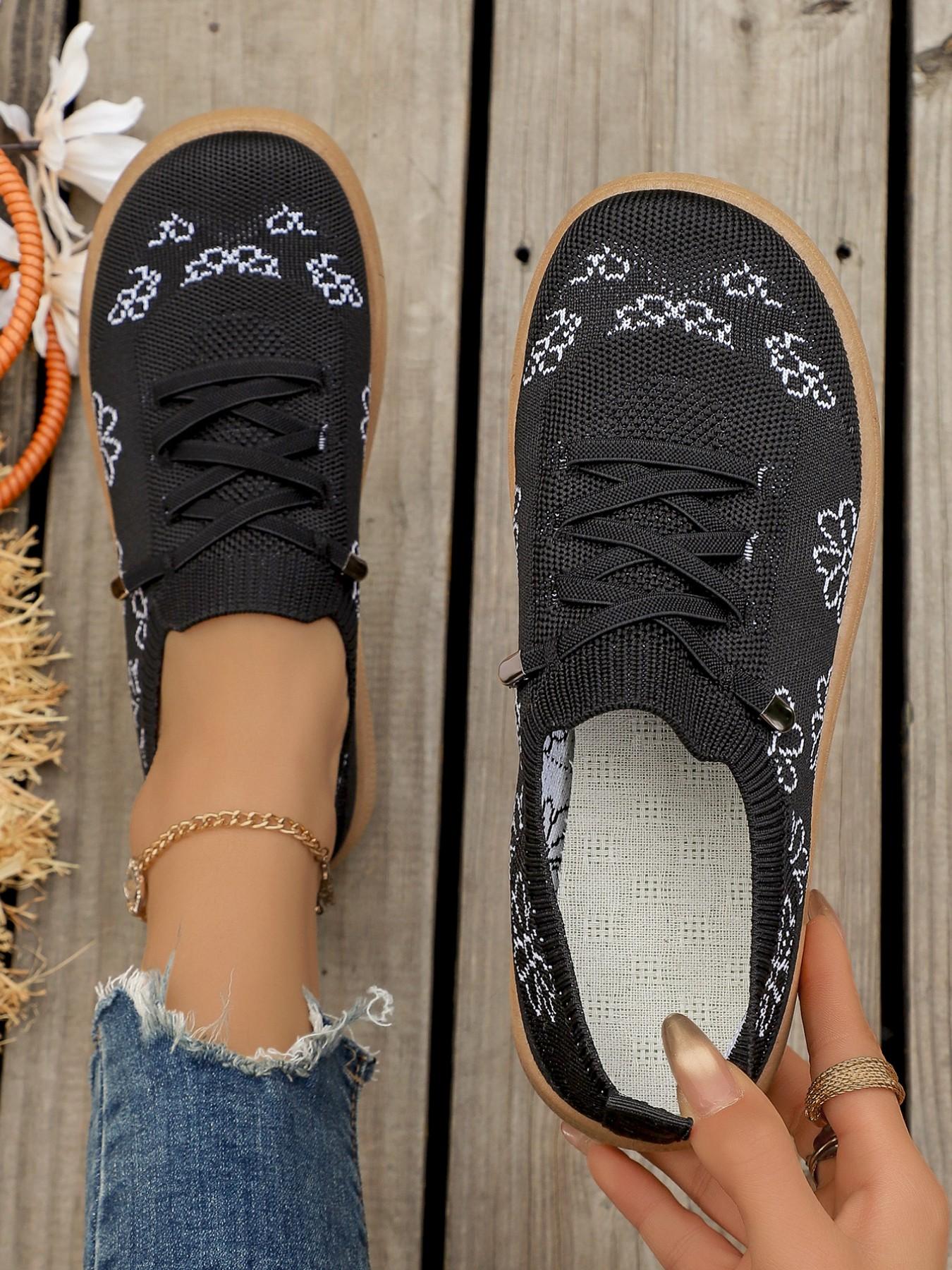 Women's Mesh Embroidered Casual Shoes, Soft Sole Anti-Slip Mom Shoes, Commuter Versatile Lazy Person Shoes, Comfortable Daily Wear