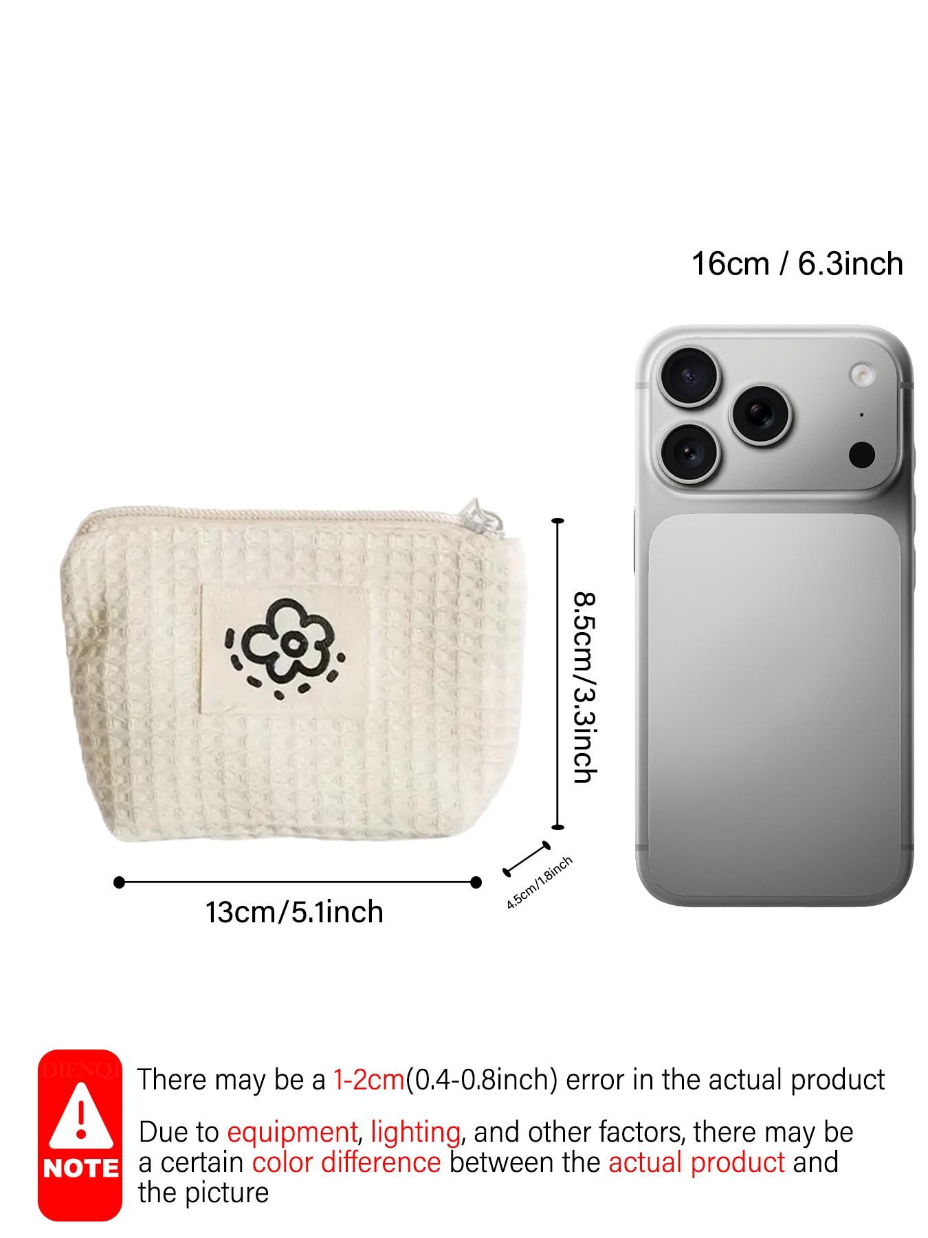 Cute Sunflower Weave Mini Zipper Pouch, Floral Patch Small Cosmetic Bag, Makeup Bags, Portable Coin Purse for Lipstick, Cards & Keys, Soft Cotton Travel Organizer, Travel Essentials Makeup Pouch