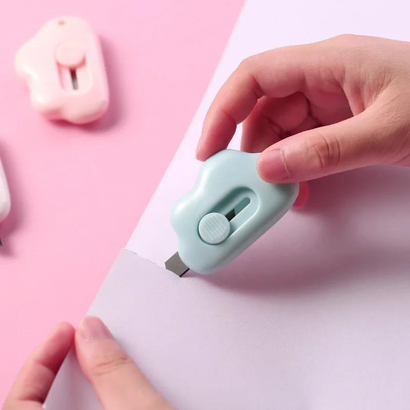 Cute Cloud Shape Mini Utility Knives Box Cutter Retractable Letter Opener Portable Carton Opener