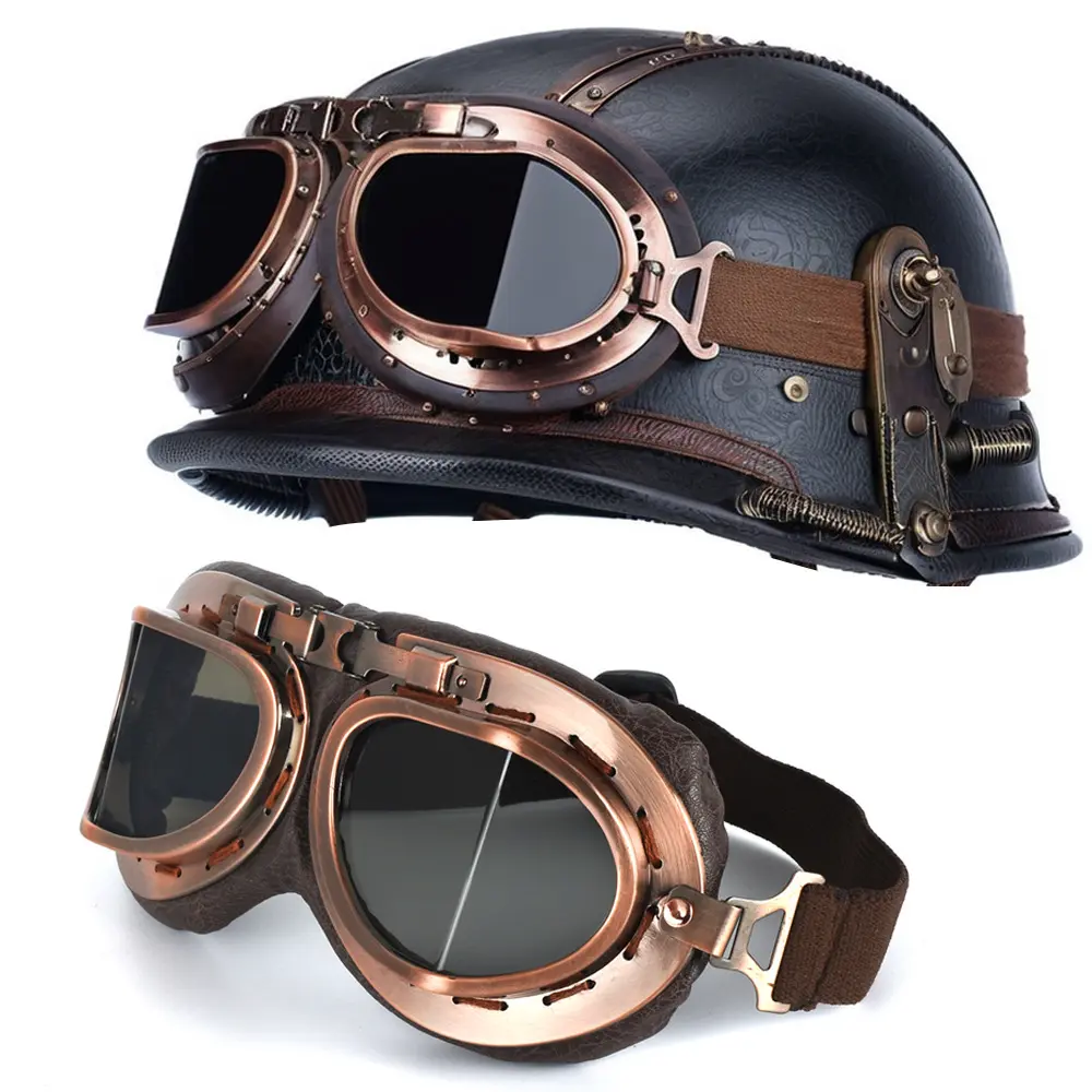 Vintage Steampunk Decorative Goggles, Retro Style Costume Eyewear With Adjustable Strap, Themed Halloween Party Cosplay Accessory