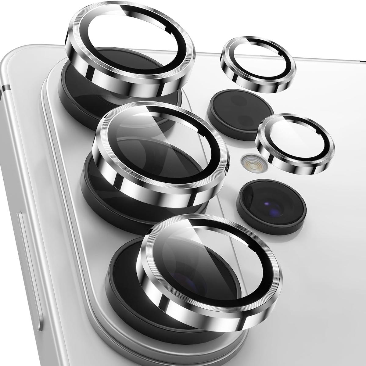 Camera Lens Protector for Samsung Galaxy S26 S25 S24 S23 Ultra Plus, Metal Aluminum CircleTempered Glass Camera Protector, Military Grade Shatterproof，Case Friendly, Accessories Lens Protector-Black