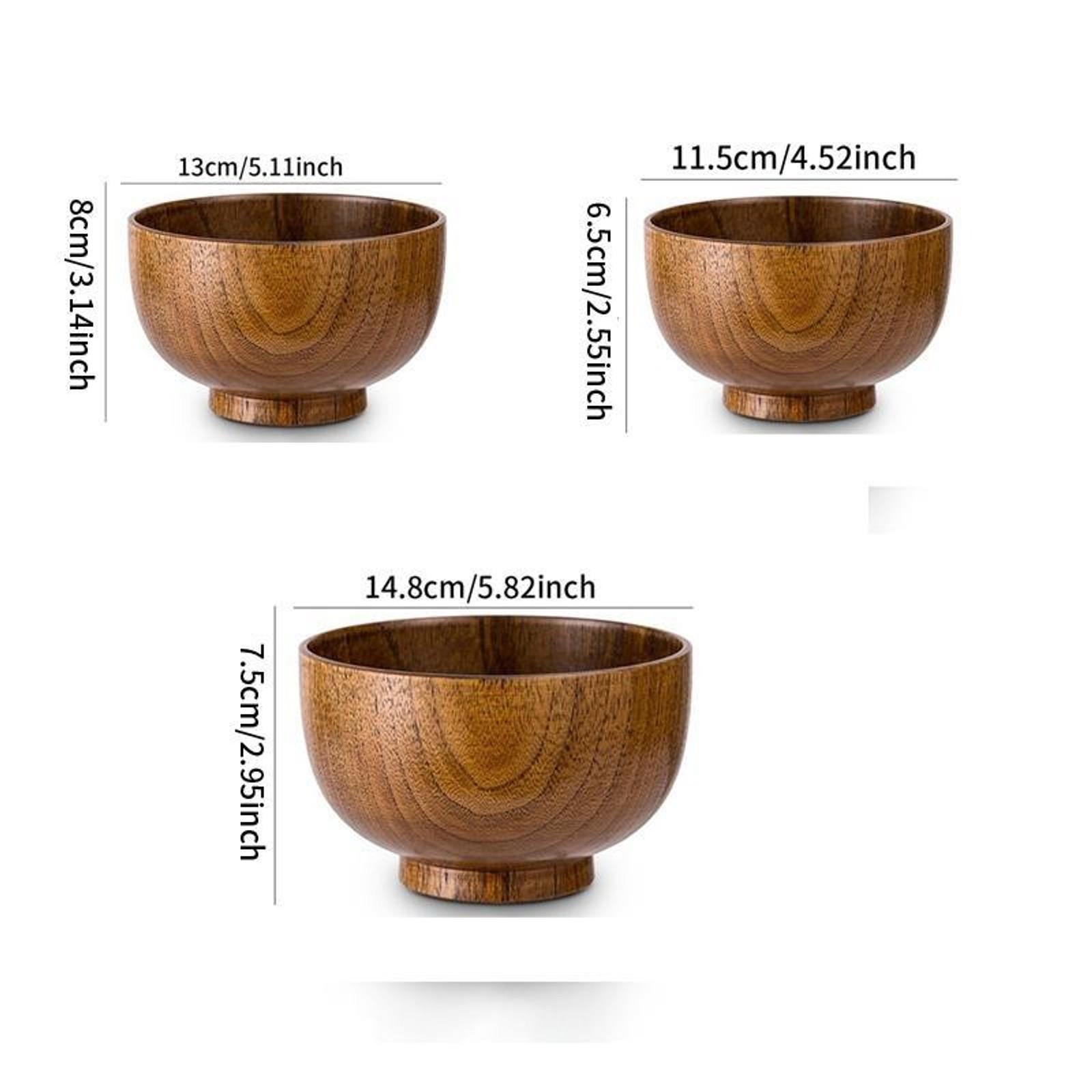 Wooden Bowl, Salad Serving Bowls, Household Tableware Set for Home Kitchen Dining Room, Kitchen Accessories, Kitchenware