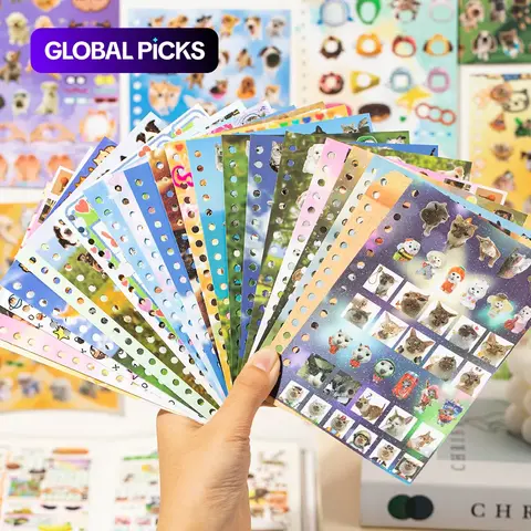 Animal-Themed Sticker Book, Scrapbook Materials, 30 Sheets Cute Pet Series Decorative Fun Aesthetic Scrapbooking Stickers for Journals and Water Bottles #GLOBAL PICKS