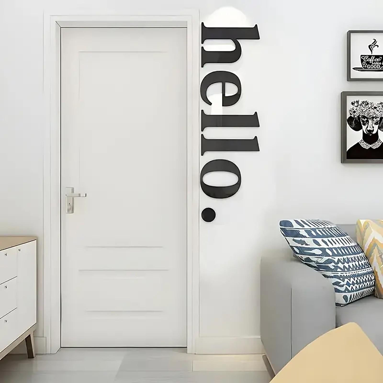 3D Creative Acrylic Wall Stickers Set, Welcome Sign Decals, Self-Adhesive for Bedroom, Entryway, Living Room, Porch, Home Decoration