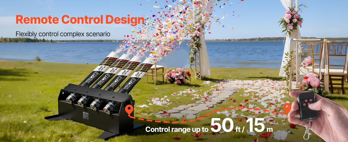 Electric Confetti Cannon Machine, High Output 4-Shot Confetti Launcher, DMX512, Manual Remote Control, Portable Confe-tti Shooter for Wedding Christmas DJ Party Event Show Stage Nightclub