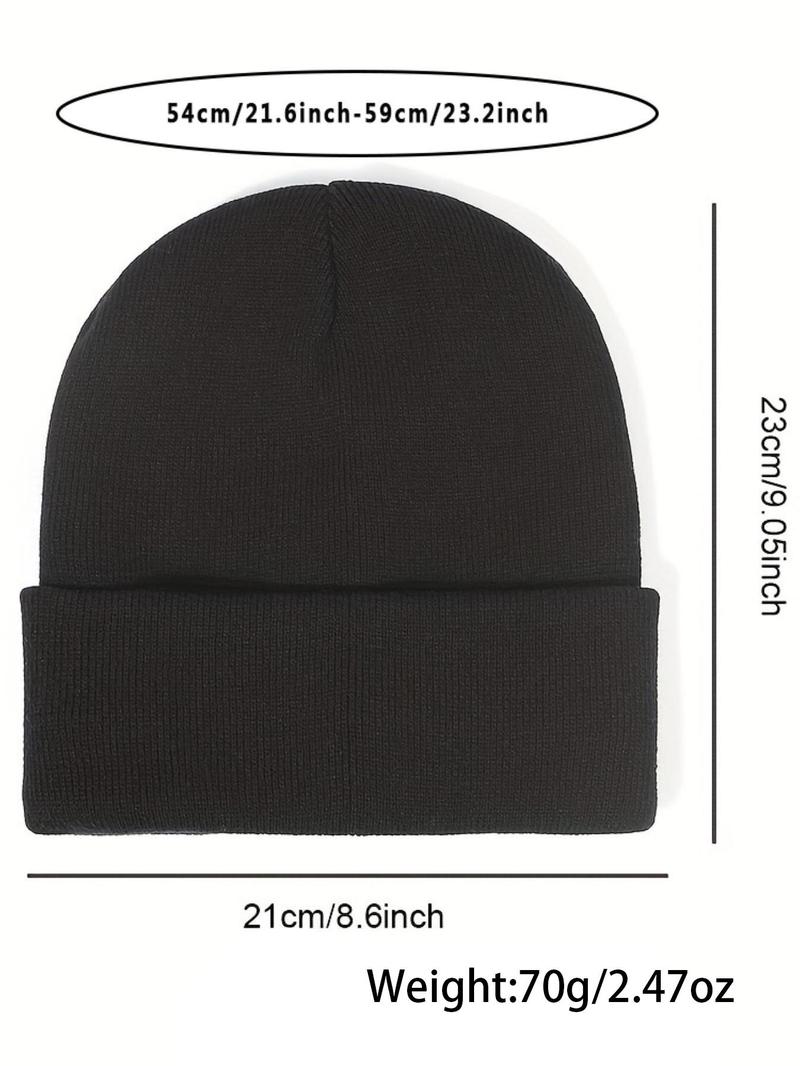 Solid Color Beanie Hat, Casual Soft Comfortable Beanie Hat for Fall & Winter, Fashion Accessories for Both Men & Women, Fitted Hat