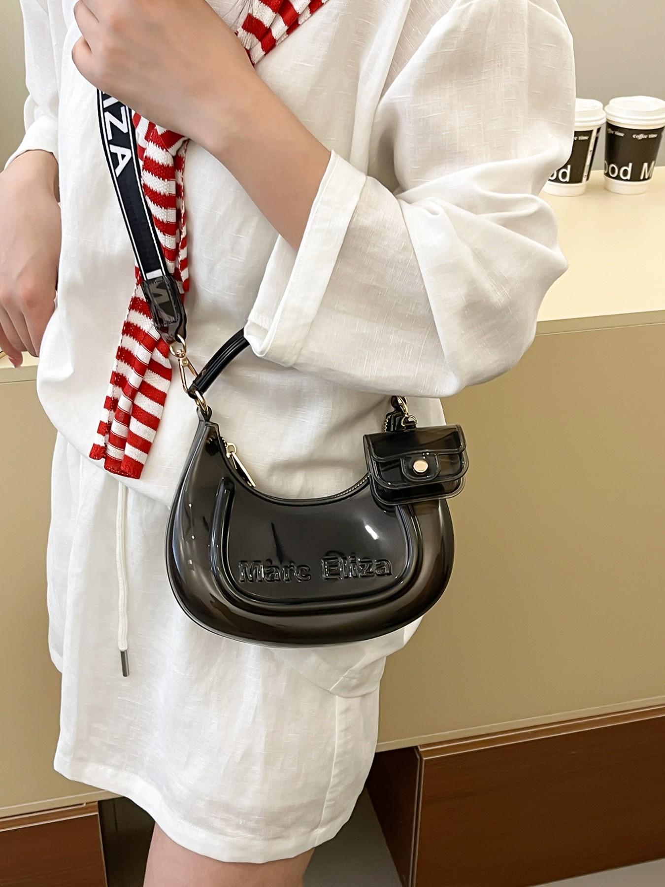 2026 New European and American Style Korean Version Unique Design High-End Crossbody Bag, Small Handbag, Transparent Shell Bag, Jelly Bag