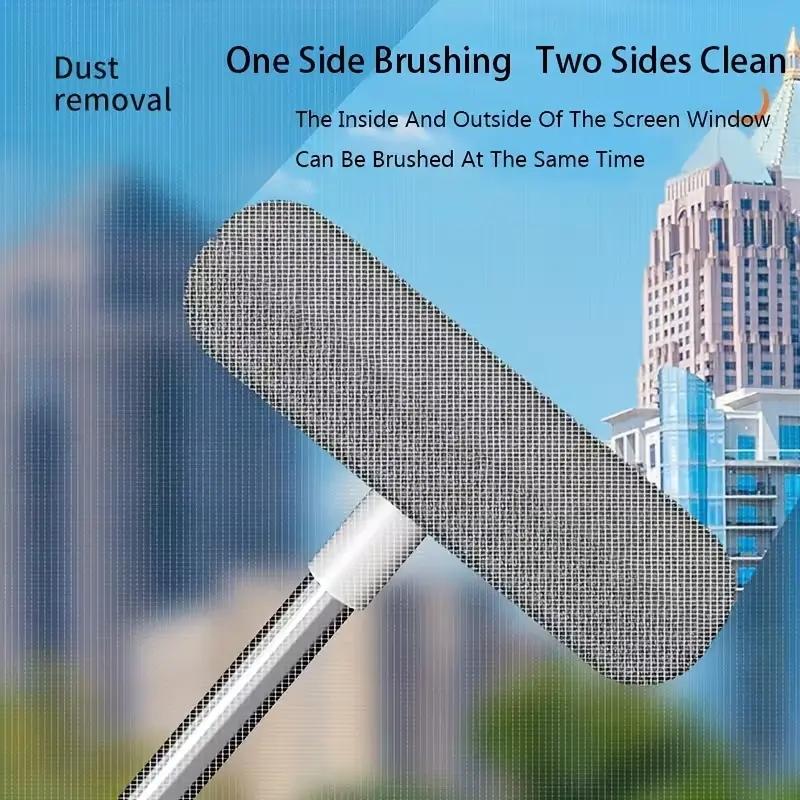 Magic Window Cleaning Brush with Extendable Pole, Reusable Screen Cleaner Tool, Pet Hair Removal, Deshedding Tool, Home Door Window Cleaning, Mother's Day Gift
