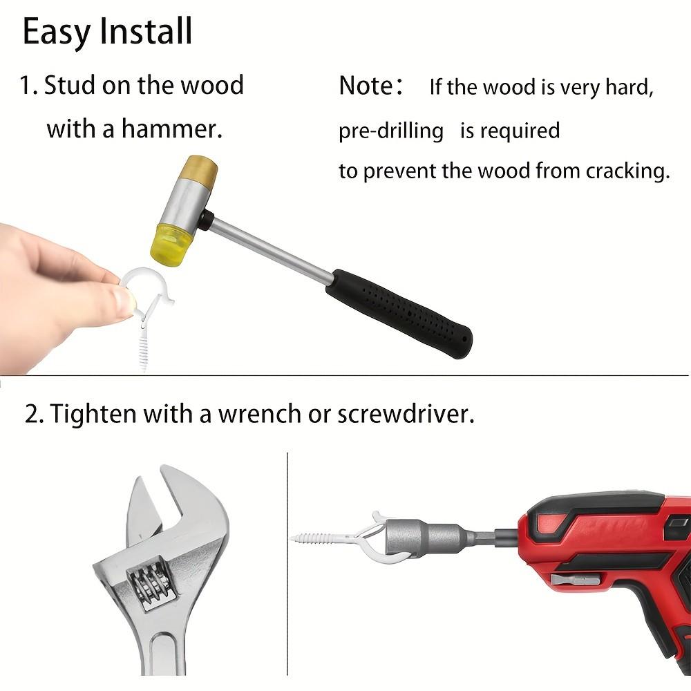 12/30/46 heavy-duty rust-proof ceiling hook sets, Adjustable hooks, Hanger Connector Hooks, suitable for outdoor/indoor use, coated adjustable iron hanging clips, with ceiling tools, suitable for lamps, plant hanging baskets