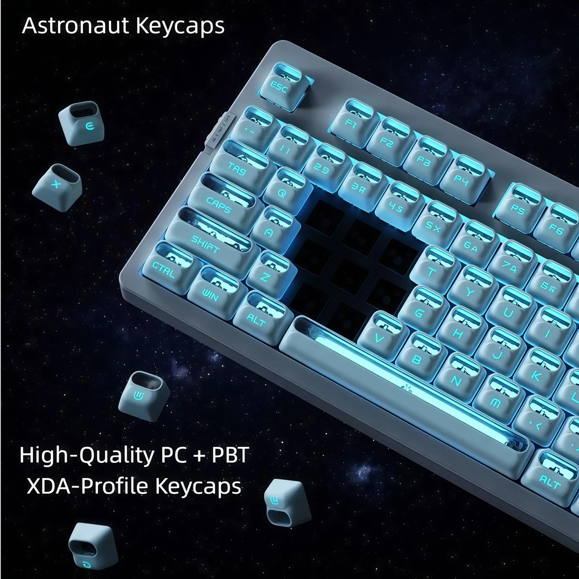 2027 New Astronaut Keycap, Xda Height (PC Material), Backlit Design, Compatible with Wooting, Ev63, Mai, Ace68, Night Demon, Made68 Atk, Pathfinder X87