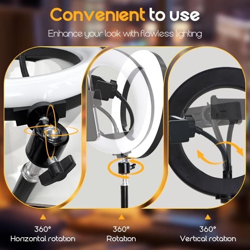 LED Ring Light Featuring Holders And a Metal Tripod Stand That Can Be Adjusted, Equipped with LED Fill Light, Offering Three Color Options And Ten Brightness Levels, Ideal for Selfies, Photography, Live Streaming, Video Recording, And Meetings