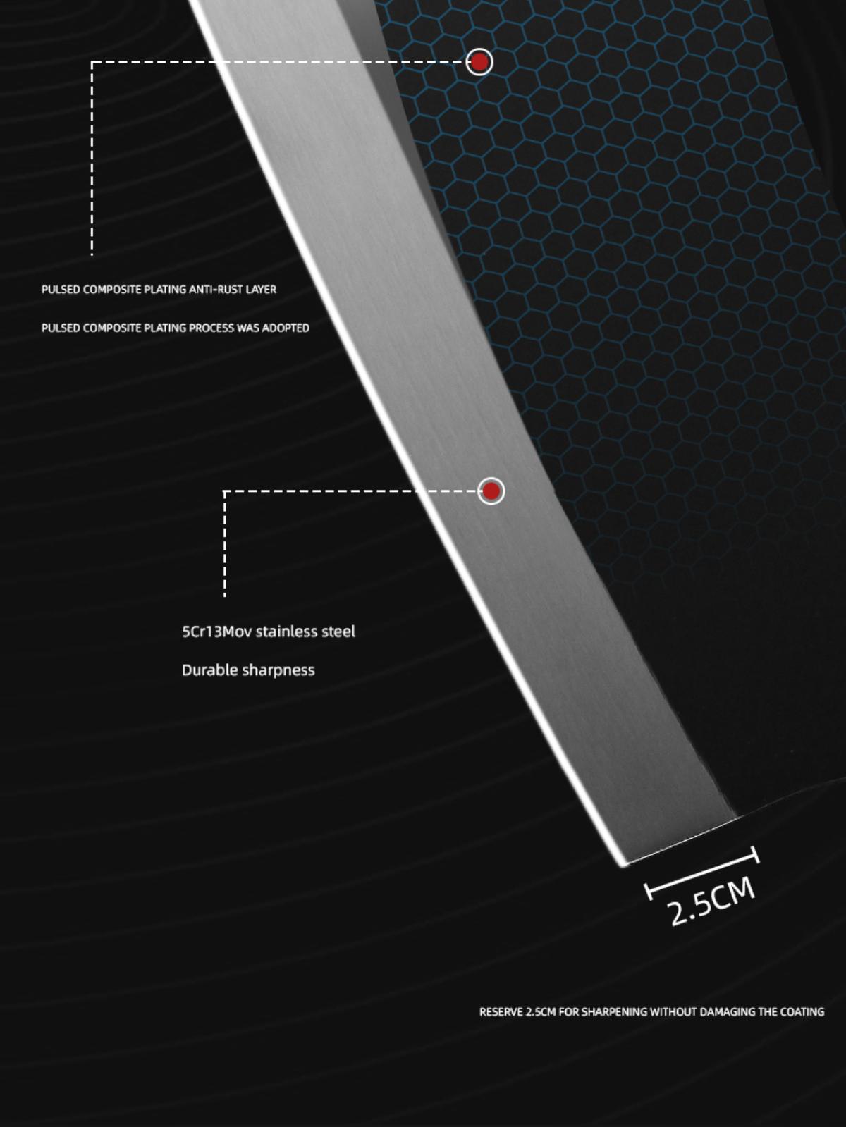 CRANEKIT Vegetable Knife - Ultra-Fast Sharp Chopping Knife for Vegetables, Bone, and All-Purpose Use in Kitchen