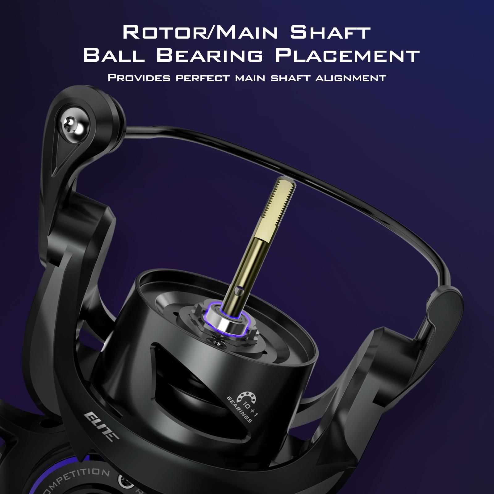 KastKing MegaJaws Elite Spinning Reels - 6.2: 1 Gear Ratio Bass Fishing Reel, Ultra Lightweight & Powerful, 17.6Lbs Max Drag, One-Piece Uni-Frame Aluminum Body & Carbon Rotor, Digi-Cut Aluminum Gear