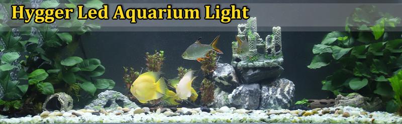 hygger Full Spectrum Aquarium Light with Aluminum Alloy Shell Extendable Brackets, White Blue Red LEDs, External Controller, for Freshwater Fish Tank