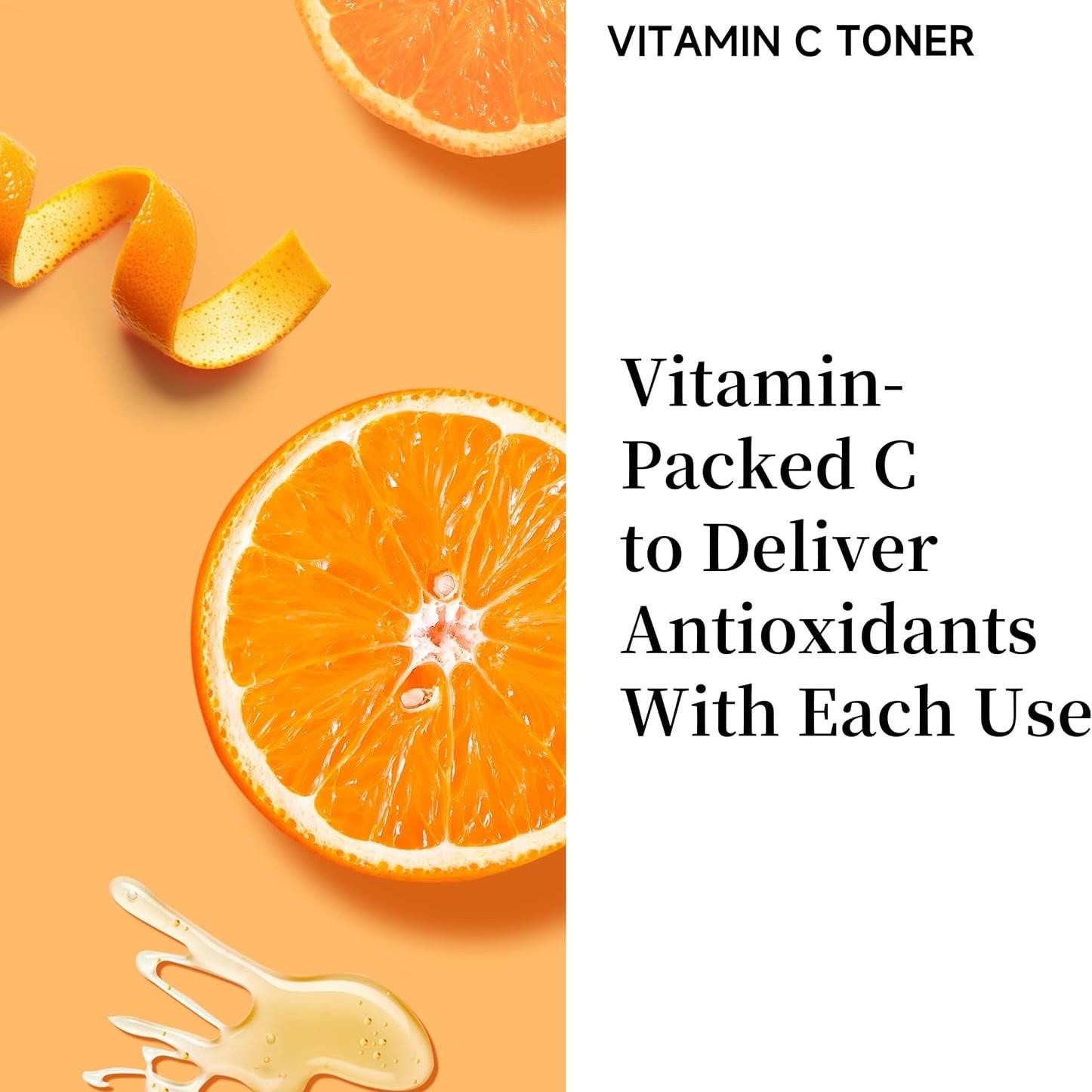 VC Brightening Skincare Set, Refreshing Type, Improves Dullness, Enhances Eye Area, Ideal for Night Owls, 1 Set